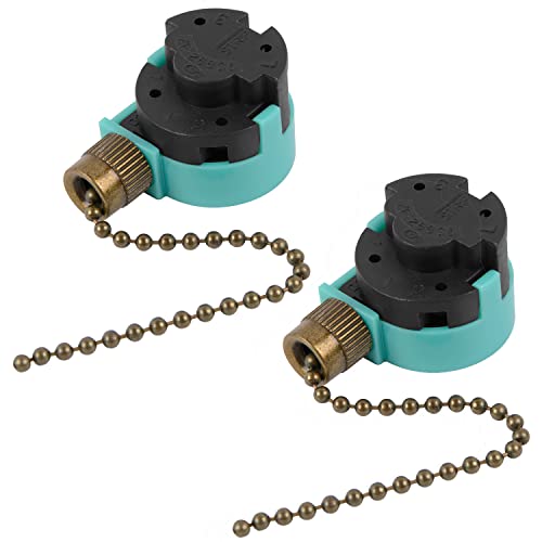 Interruptor de ventilador ZE-268S6 de 3 velocidades con cadena de bronce