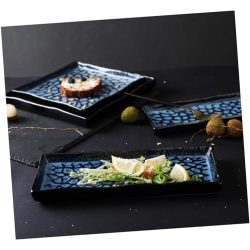 Plato rectangular de cerámica para sushi y snacks miniatura 2