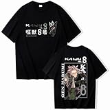 Camiseta De Anime Kaiju No.8 De Manga Corta con Estampado De Dibujos Animados Moderna Camiseta De Manga Corta De Verano para Hombres Y Mujeres Disponible En Tallas Grandes-Black||s