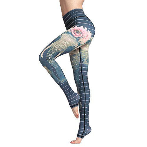 Women Yoga Pants Printed Over The Heel Stirrup Yoga Leggings High Waist Power Flex Capris Leggings for Fitness Running