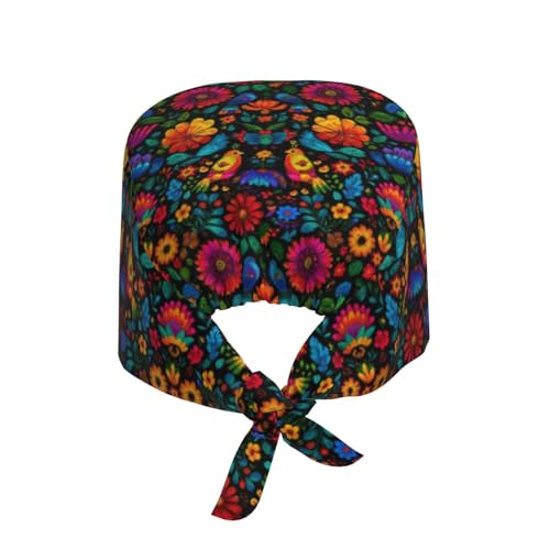 Image of Working Cap Scrub Cap with Sweatband Adjustable Unisex Tie Back Hat for Cleaning Farm Nursing