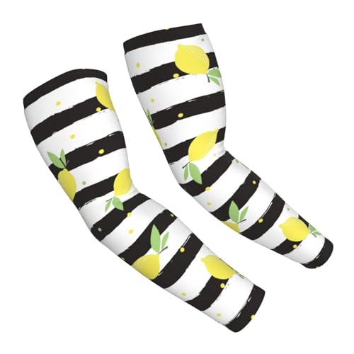 Salelf Lemon Arm Sleeves Cooling UV Sun Protection Sports Compression Sleeves for Men Women Golf Basketball Arm Sleeves
