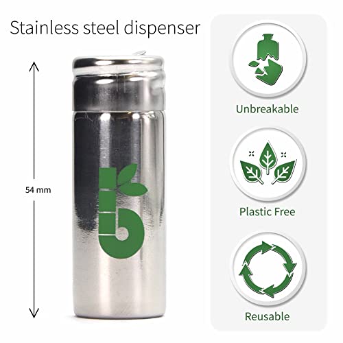 Öko zahnseide |Zahnseide Vegan | Zero Waste Zahnseide | Plastikfreier Spender | Zahnseide gewachst | Zahnseide nachhaltig | Edelstahl Spender | kompostierbare Zahnseide | Minzgeschmack | 50m | Bambaw – Bild 3