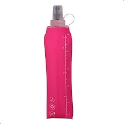 Garrafa Dobrável Soft Flash 500ml Squeeze Bico Anti Vazamento Corrida Bike Ciclismo Hidratação Reutilizável Livre de Bpa Tampa de Proteção Contra Sujeiras Todos Os Esportes (Rosa)