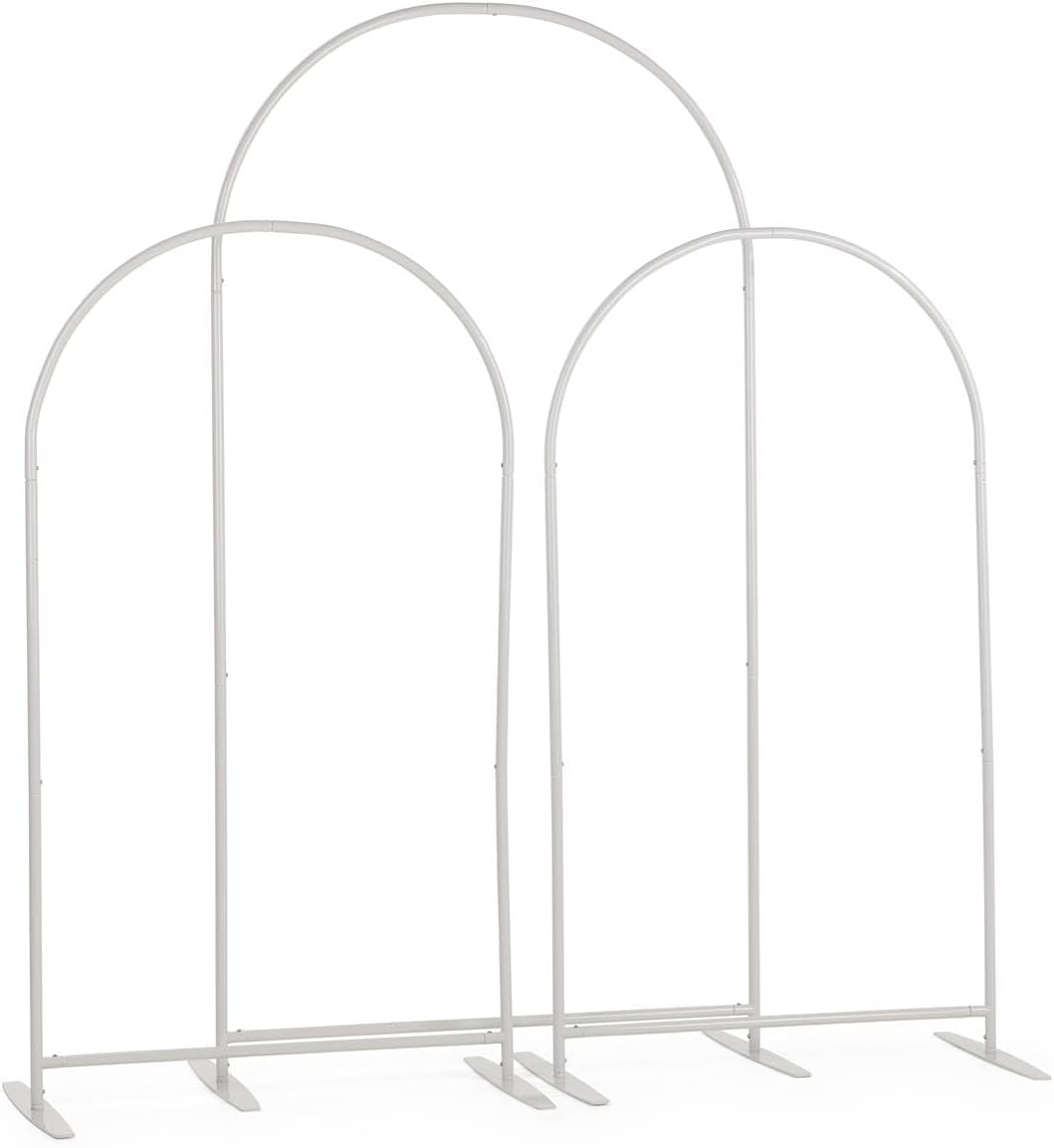 Displays2go Metal Arch Frames w/Numbered Push-Pin Frame, Knockdown Assembly, Set of 3 - Gray (AS3WALLFG)