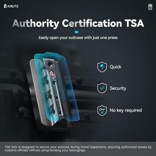 Krute Aluminum Frame Carry On Luggage with Wheels 20inch Hard Shell Zipperless Luggages PC+ABS Suitcase with TSA Lock4