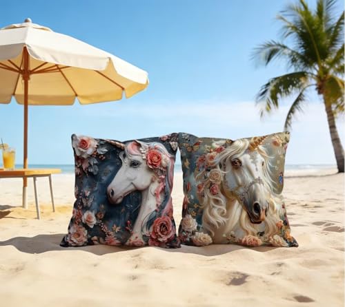 Housse de coussin 50 x 50 pour canapé terrasse été - 3