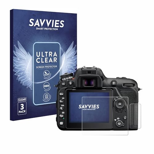savvies Protector Pantalla para Nikon D7500 (6 Unidades) Película Ultra Transparente