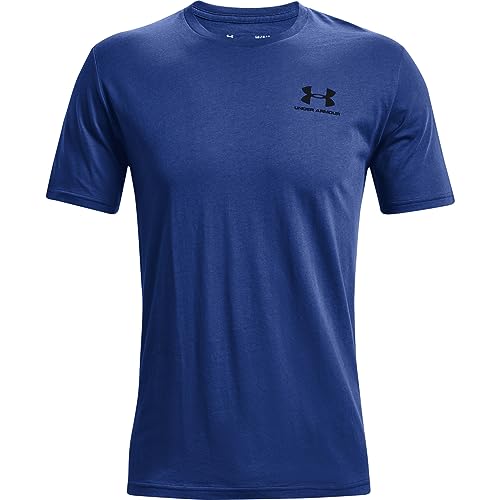 Image of Under Armour Men's Sportstyle Left Chest Short Sleeve Tech Blue /Black X-Small