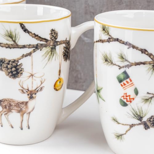 levandeo Weihnachtstassen 4er Set Becher Porzellan 350ml Weihnachten Kaffee – Bild 4