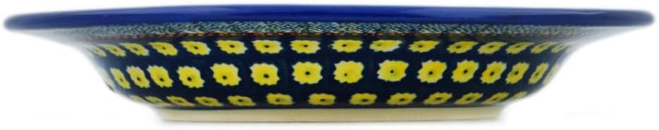 Polmedia Polish Pottery Pasta Bowl 9-inch - Cucumber Patch Pattern Handmade in Boleslawiec Poland + Certificate of Authenticity