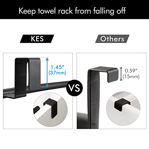 Kes Over The Door Towel Rack, Kitchen Bathroom Towel Holder Storage, Over Cabinet Cupboard Door Towel Bar, Matte Black 2 Pack, Kth500S26-Bk-P2 #TOP2