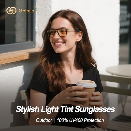 Image of Goiteia Orange Blue Light Blocking Glasses-Retro 70s Blue Light Glasses for Men Women, Easier Sleep and Migraine Relief