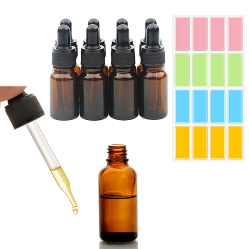 Cutiolly - Flacon Compte Gouttes,8pcs 10ml Bouteille Compte Goutte,Flacon Compte Goutte Vide