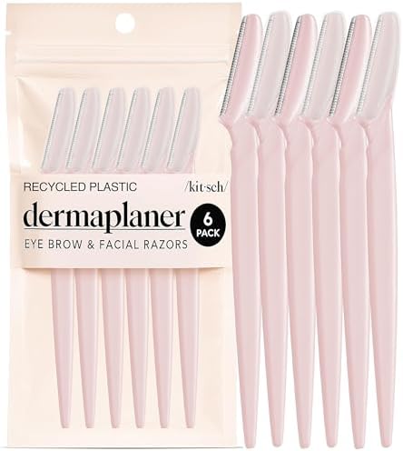 Kitsch Dermaplane Razor for Women Face – Blush, 6 pcs