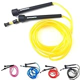 Sportivonetic Cuerda de saltar para adultos y niños, mujeres y hombres para fitness, crossfit, deportes, boxeo, talla ajustable, saltar, regalos para mujeres, hombres (amarillo)