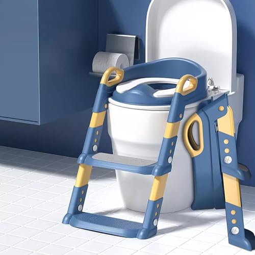 Image of Skylofts Baby Potty Training Seat Potty seat for Kids 1-3 Years Potty Training Stair Potty Seat for Kids 2-5 Years (Blue)