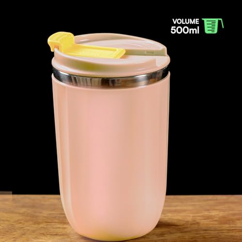 Image of Udyan Tea 500ml Stainless Steel Vacuum Insulated Tumbler with Leak-Proof Lid | Double-Walled Travel Mug in Blush Pink| Keeps Drinks Hot or Cold