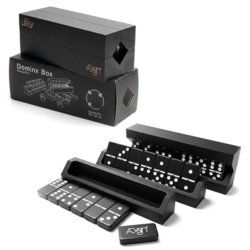 Unique Design | Dominos Set & 4 Wooden Racks/Trays |