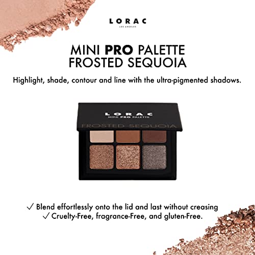 Lorac Mini Pro Matte & Glitter Eyeshadow Palette, Frosted Sequoia | Luxuary Makeup Pallete | Metallic Colors | Cruelty Free, Gluten Free, Vegan #TOP2