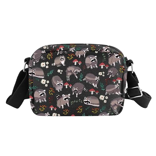 XYANFA Raccoon Crossbody Bag Raccoon Gift Raccoon Lover Themed Gift Trash Panda Gift Raccoon Stuff Raccoon Wallet Bag
