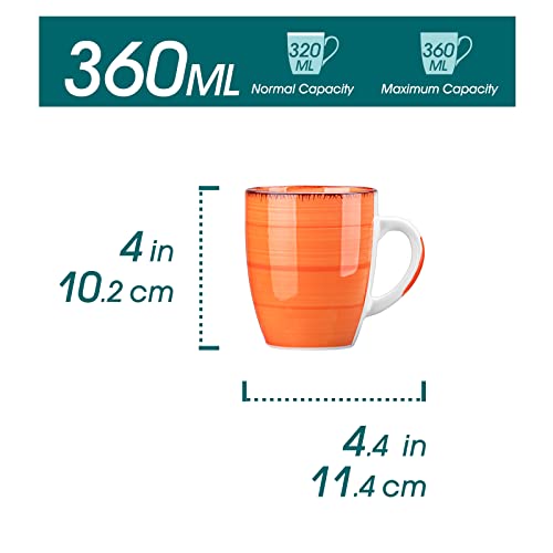 vancasso Bonita Mugs Set of 6, 360ml Stoneware Coffee Cup and Mug, Microwave & Dishwasher Safe Tea Cups - Image 2