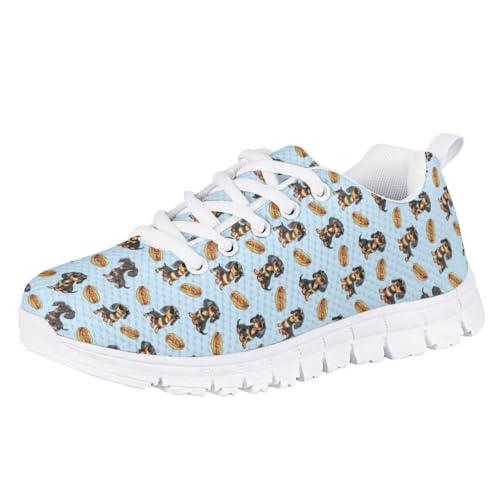 Pinupub Kids Lace-Up Sneakers for Boys Girls Cute Graphic Print Running Sports Tennis Shoes