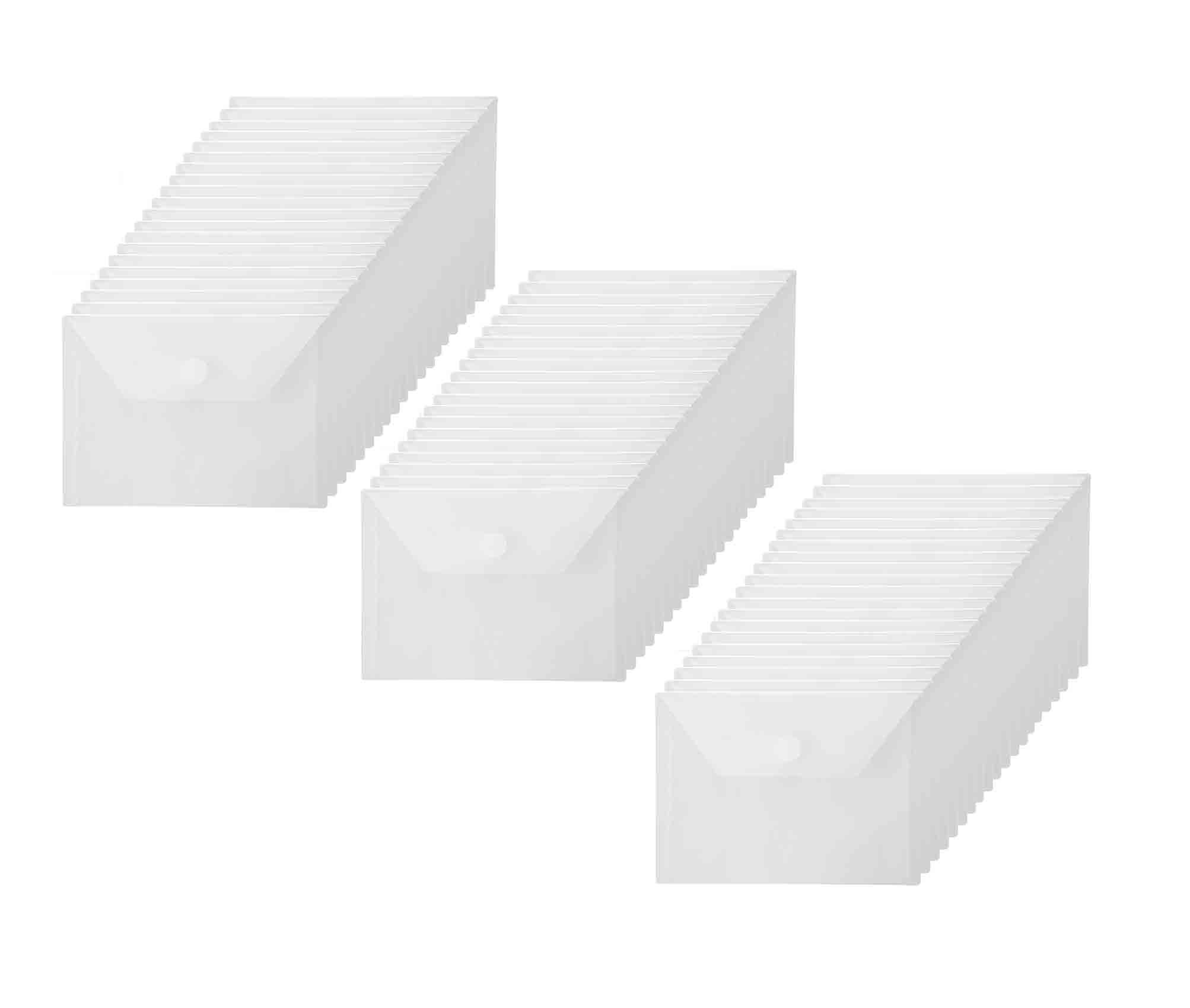 YESSART 4x6 Plastic Envelopes Hook Loop Closure Coupon Receipt Storage Holder 60 Pack