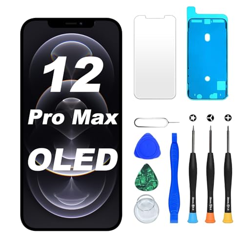 OLED migliore dello schermo LCD: lo schermo originale dell'iPhone 12 Pro Max è OLED. Il nostro schermo OLED offre una perfetta compatibilità, alta saturazione del colore, luminosità e risoluzione. Con 3D touch, tempo di risposta veloce ed efficienza energetica. Resistente ad acqua, olio e impronte digitali per un display impeccabile. Resistente a cadute e graffi, riduce il rischio di rottura. Per un'esperienza di utilizzo superiore.