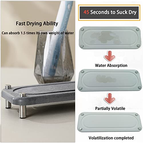 Flywake Instant Dry Sink Organizer, Diatomite Stone Sink Caddy For Kitchen Bathroom Counter Fast Water Absorbing #TOP2