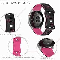 PKQTOP Flower Ersatzarmband für Xiaomi Watch 5/S5 46mm//S4 47mm/S2/S3/S1/Mi Watch2, 22mm Sport Armband Uhrenarmband, Silikon Armbänder für Realme Watch 5/3/3 Pro/2/2Pro/S2/S/S Pro – Ansicht 2