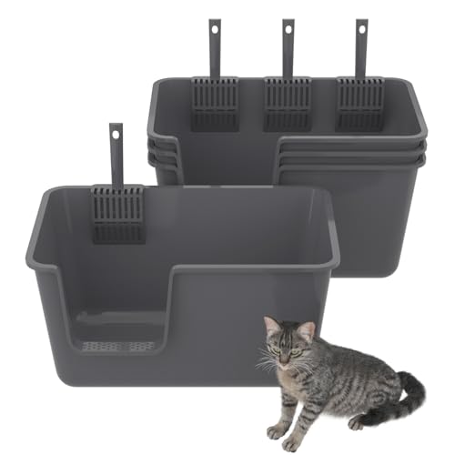 Arenero para Gatos Grande 4-Pack con Pala Gris