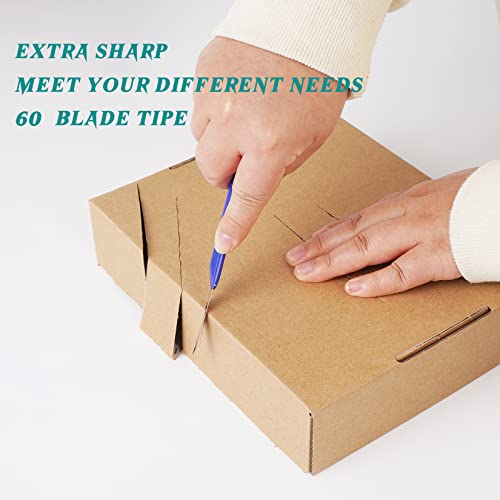 Image of 24-Pack Retractable Box Cutter | 9mm Snap-Off Blades with Lightweight Design | Carton /Plastic Opener for Home & Office | Exacto Knife Box Opener