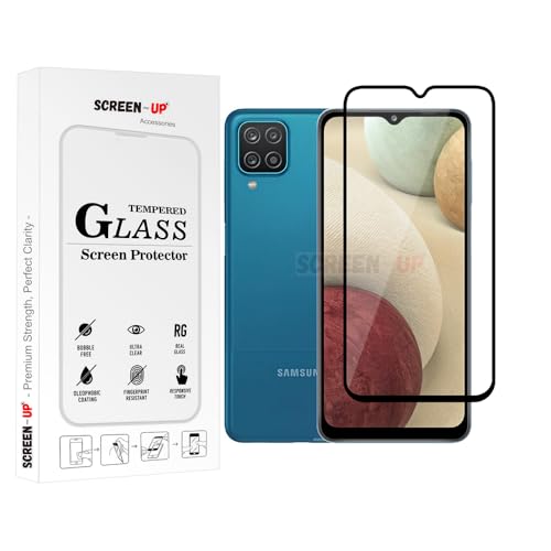 Image of ScreenUp Tempered Glass For Samsung Galaxy A12 (India) - Ultra Clear, 9H Scratch Resistant, Full Coverage, Easy Install Screen Protector