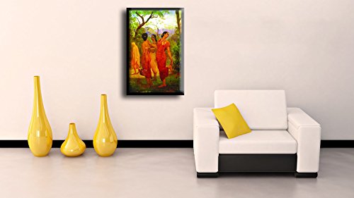 Image of Tallenge - Shakuntala - Looks Of Love - Raja Ravi Varma Mythology Collection - Medium Canvas - Framed (15 x 24 inches)