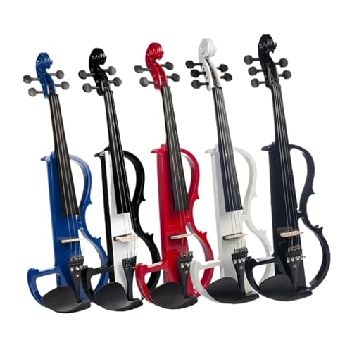 Violon électrique 4/4 silencieux en bois massif rouge avec sortie jack