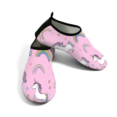 Zapatos de agua para mujer y hombre, diseño de poni arcoíris, zapatos de playa, calcetines de natación de secado rápido, Dibujo a lápiz Rainbow Pony, 37.5/38.5 EU