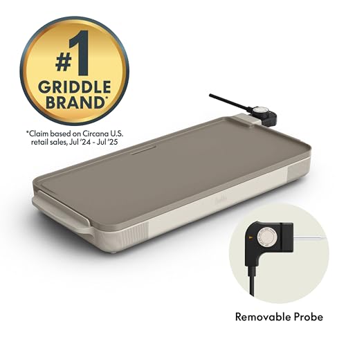Image of bella 10 inchx20 inch Non-Toxic, Nonstick, Ceramic Griddle, Oatmilk
