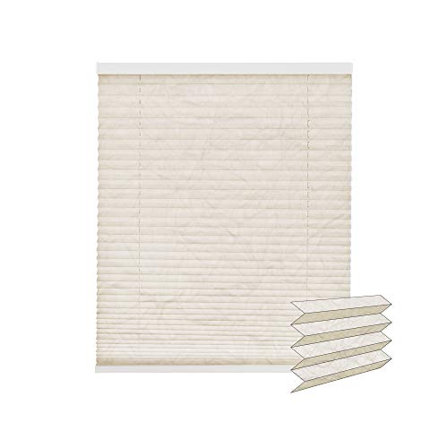 Victoria M. Plissee Standard Crush-Stoff, Plissee Sonnenschutz, Feuchtraum-Geeignet, Pflegeleichter Plisseestoff, 100 x 240 cm Creme, Crush Stoff Victoria M. Plissee Standard Crush-Stoff, Plissee Sonnenschutz, Feuchtraum-Geeignet, Pflegeleichter Plisseestoff, 100 x 240 cm Creme, Crush Stoff