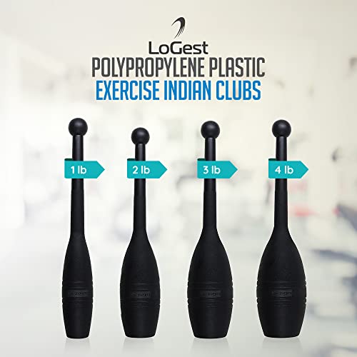 Logest Mace Exercise Club - Heavy Duty Plastic Indian Clubs Available In 1 Lb And 2 Lb Sets Of 2 Perfect For Strength Training And Rehabilitation Improves Grip And Full Body Workout Mace Clubs (3Lb Set Of 2 - 3Lb Each Club) #TOP6