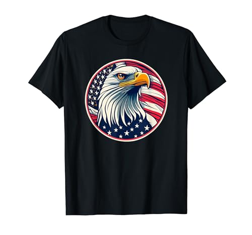American Patriot Freedom Águila Calva Bandera de Estados Unidos Camiseta