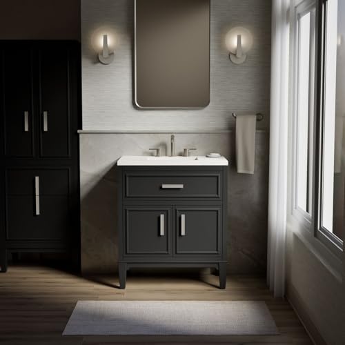 Kohler Southerk 30 Inch Bathroom Vanity Cabinet with White Single Sink and...