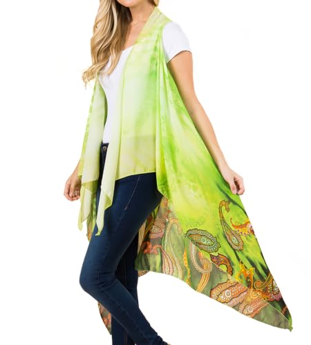 Image of Scarfand's Women's Sheer Open Front Lightweight Sleeveless Long Duster Cardigan Vest