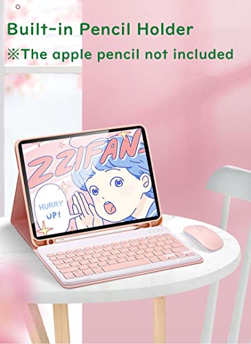Funda con teclado iPad Pro 11 rosa compatible con generaciones 4 3 2 1 Bluetooth 5