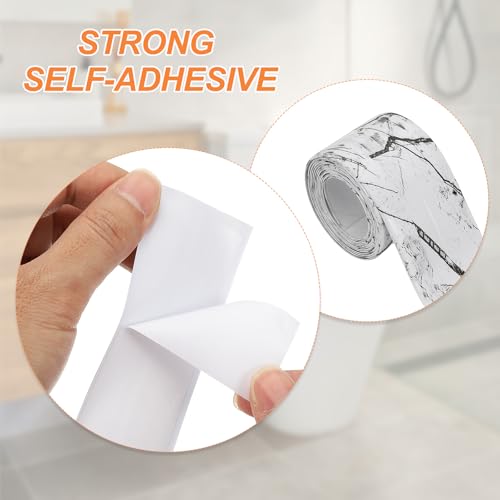 Image of PATIKIL Caulk Tape Waterproof Self Adhesive, PVC Toilet Caulking Sealant Strip Bathtub Caulk Sealing Strip Tape for Bathroom Kitchen Countertop, Ink Stone Pattern (1.5 Inch x 5 Ft)