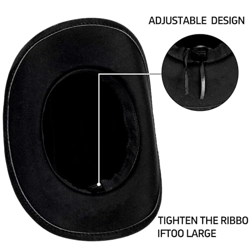 image for QFE Western Cowboy Hat for Men and Women Classic Cowgirl Cowboys with 