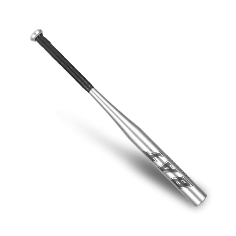 34 Inch Baseball Bat Aluminum Baseball Bat Smooth Surface Rubber Non-Slip Handle Aluminum Lightweight Baseball Bat for Outdoor Training Practice Adult Youth Silver