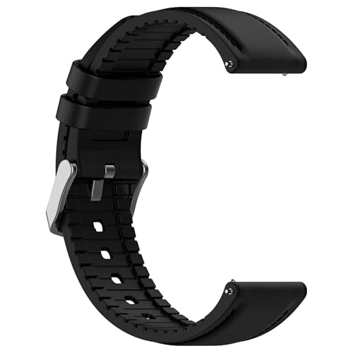 Image of ACM Watch Strap Leather Silicone 22mm compatible with Universal 22mm Size Replacement Strap Smartwatch Belt Luxury Band