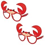 Beistle Set of 2 Red Crab Eyeglasses, Sea Creature Eyewear for Hawaiian Beach Theme Luau Favors, Mardi Gras Pary Accessories