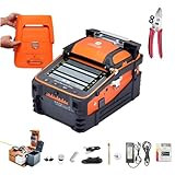 AI-9 Fiber Fusion Splicer w/6 Motors, Core Alignment Fiber Optical Welding Machine w/Visual Fault Locator & Optical Power Meter Function for Trunk Line Construction,Splicing 5S Heating 15S